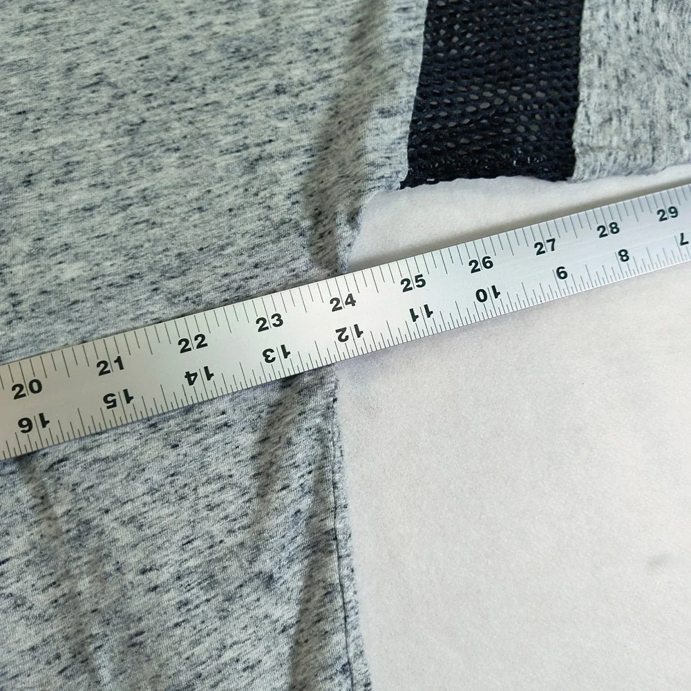 Victoria's Secret PINK Gray Long Sleeve Logo Mesh‎ Sleeve Athletic Top L